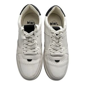 Madewell Court Sneakers in White and black leather Minimalist Unisex Women's 9M